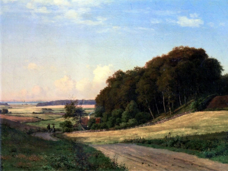 1824-								Carsten Henrichsen - Vista dell'Oresund da Trorod (1855)